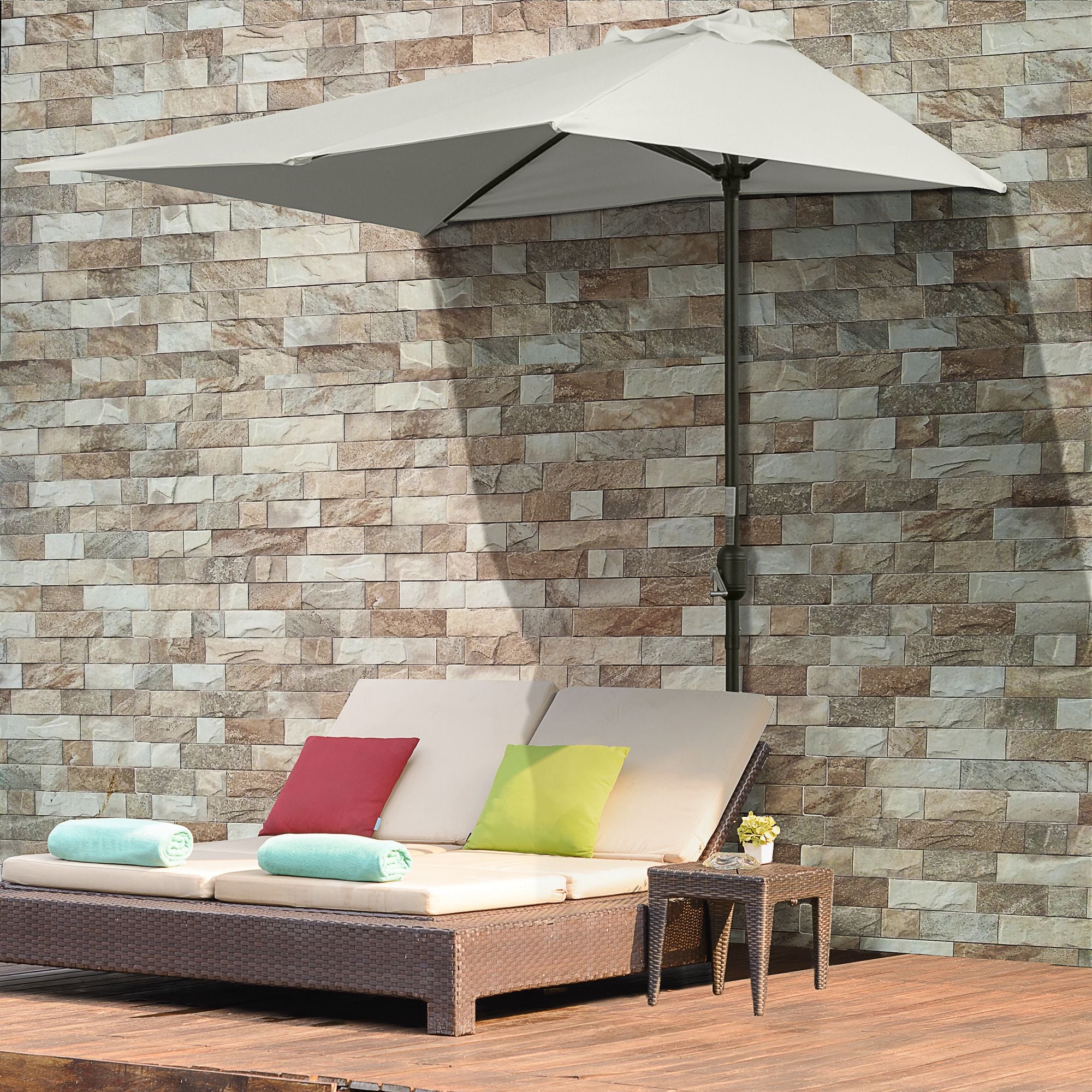 Chapéu de Sol – 230x130x245 cm – Bege – Metal e Poliéster