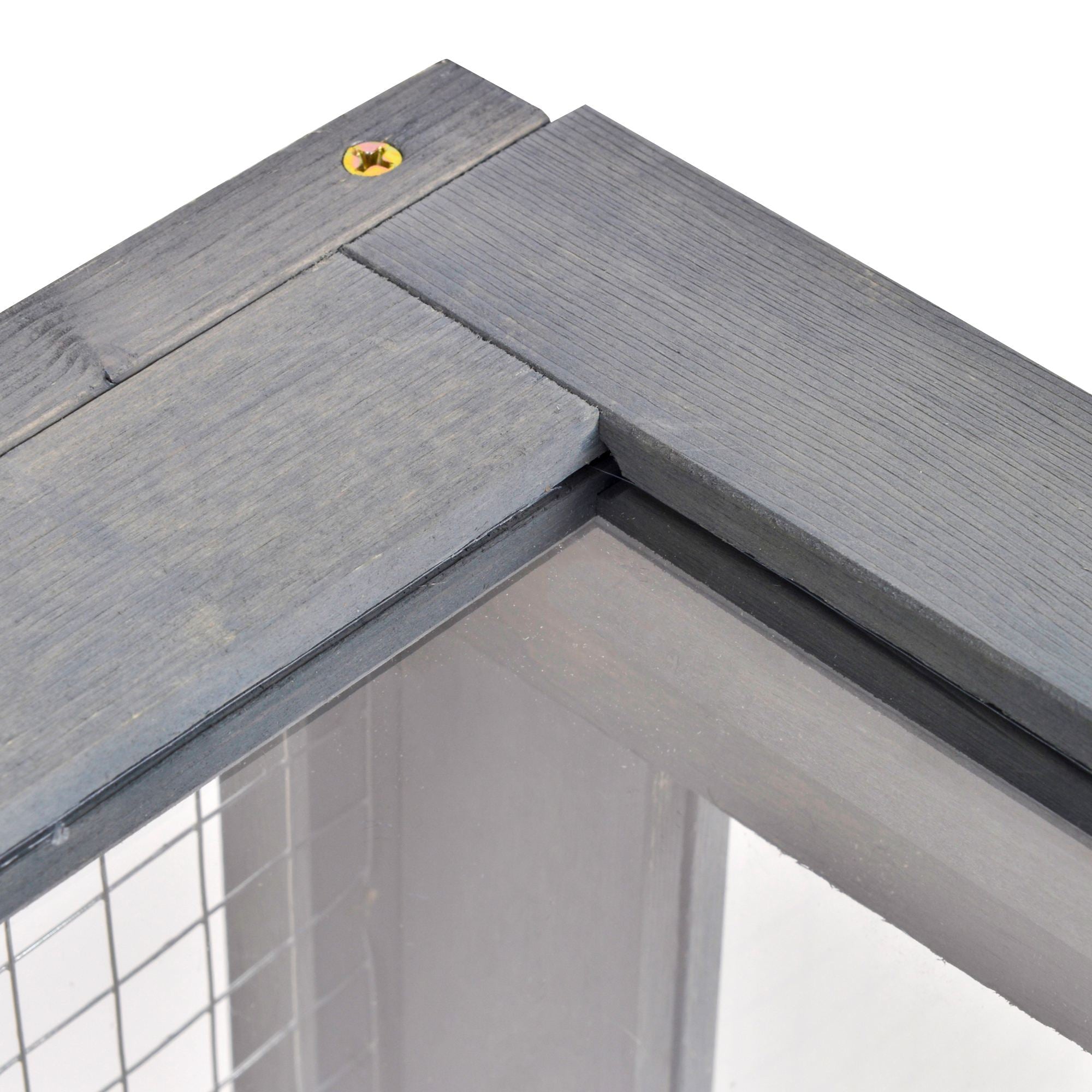 Casa para Répteis – 91x60,5x32 cm – Cinzento – Madeira de abeto