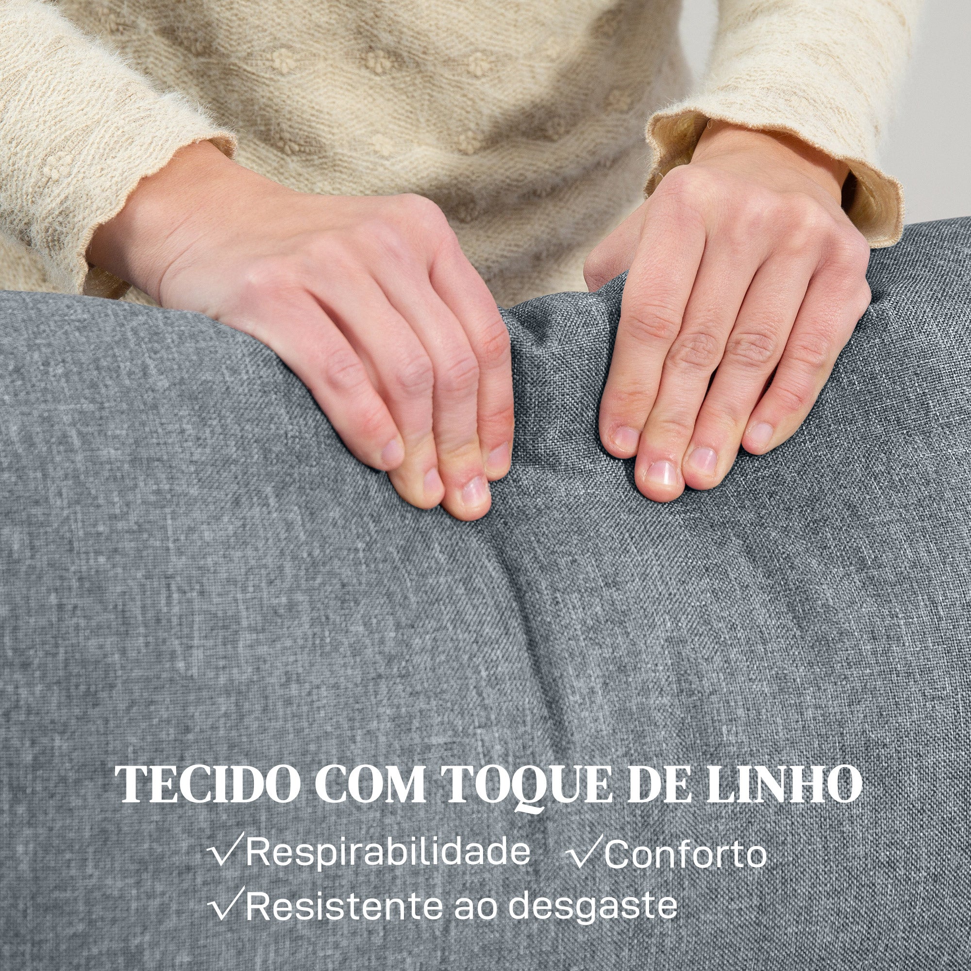 Sofá de 2 Lugares Reclinável 118x95x101 cm Cinzento