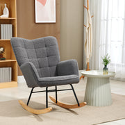 Poltrona de Sala de Estar Oscilante 71x92x101 cm Cinza Escuro