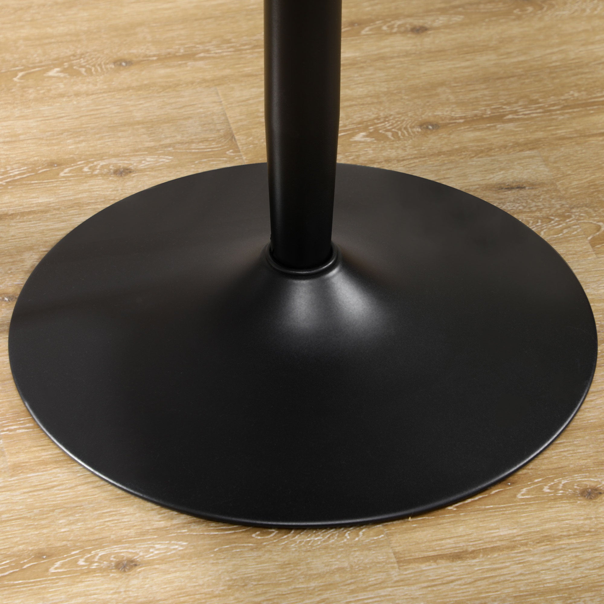 Mesa de Jantar Redonda – Ø80x75 cm – Preto – MDF com base de aço