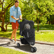 Carrinho para Animais de Estimação Dobrável – 75x45x97 cm – Preto – Aço e Tecido Oxford