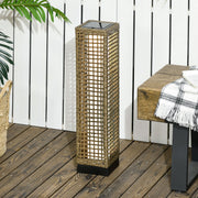 Candeeiro Solar de Jardim Vime Sintético 15,5x15,5x69cm Cor de Areia