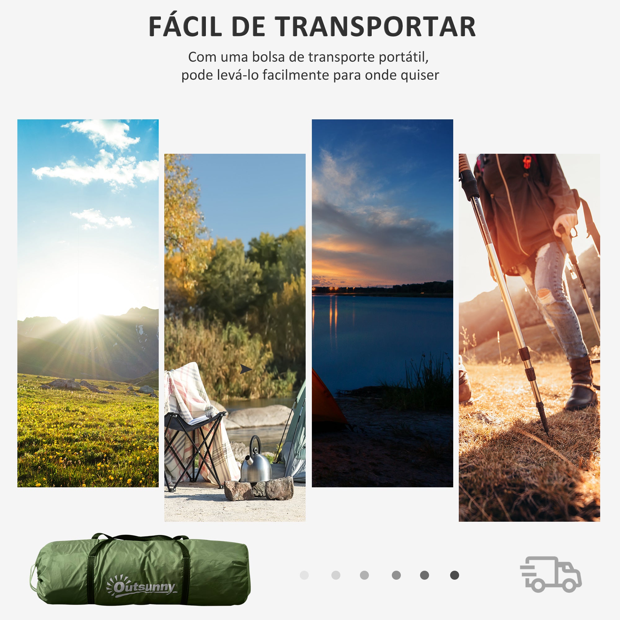 Tenda de Campismo Familiar para 4 Pessoas 430x240x170 cm Verde