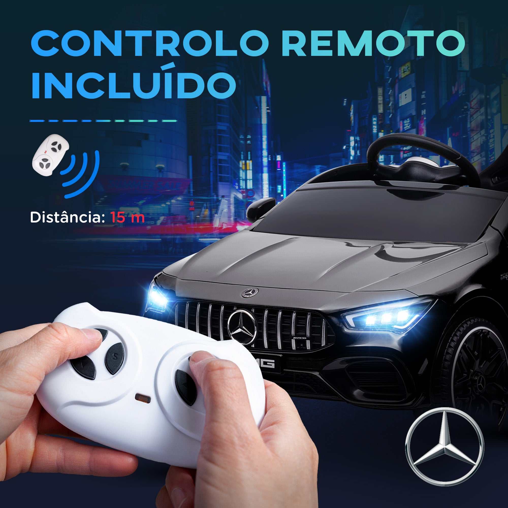 Carro Elétrico Infantil – 110x61x45 cm – Preto – Plástico e metal