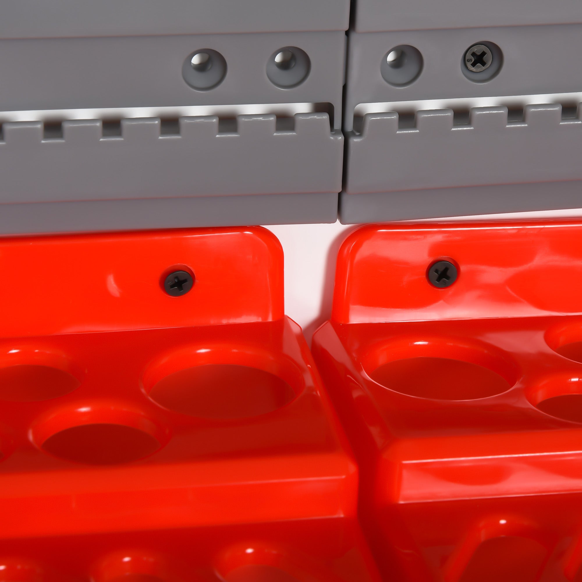 Estante de Parede – 95,5x23x53,5cm – Cinza e Vermelho – Polipropileno