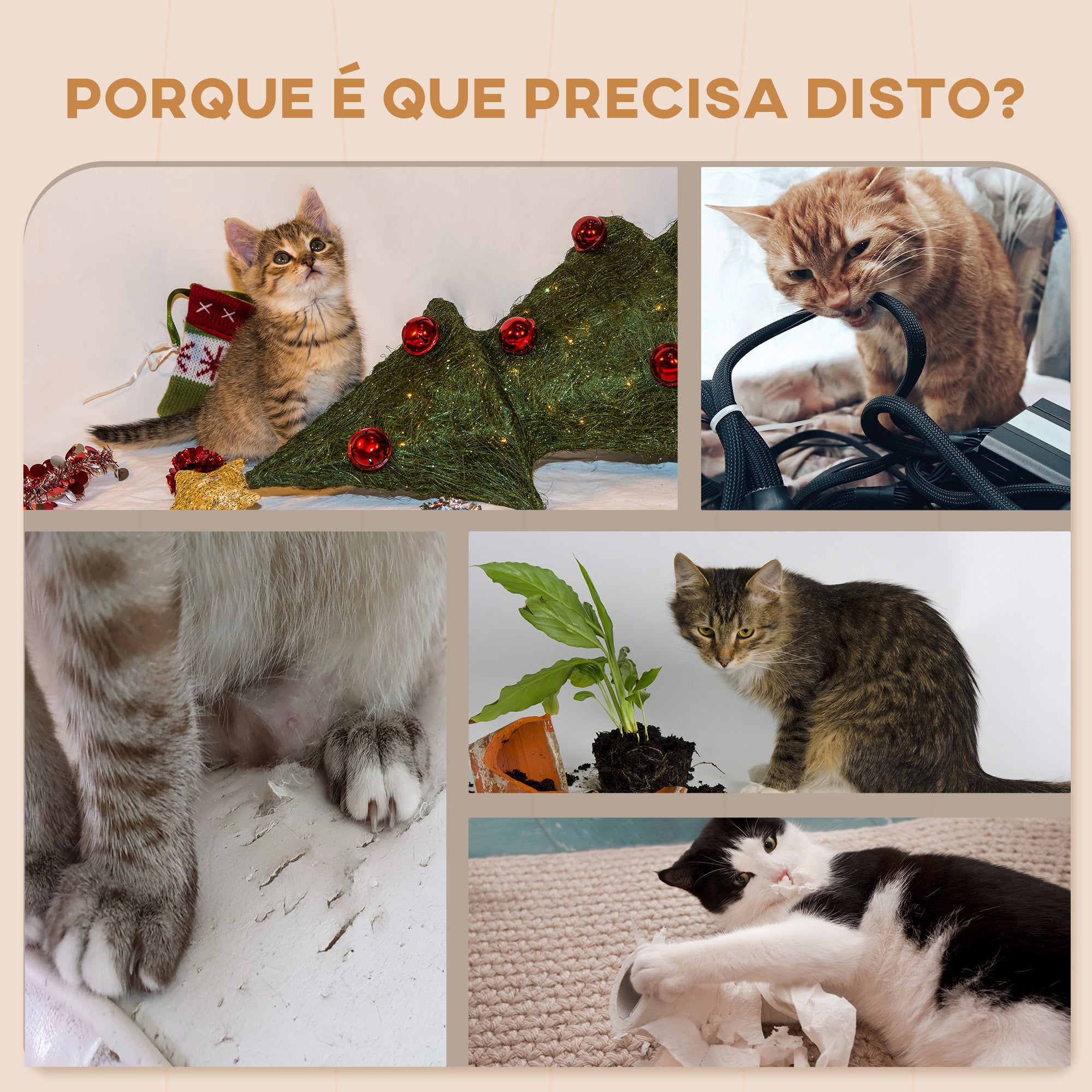 Conjunto de Prateleiras de Escalada para Gatos – 40x27,5x23,5 cm – Cinzento – Aglomerado de madeira