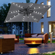 Chapéu de Sol 268x205x248 cm com Luzes LED - Cinza Escuro
