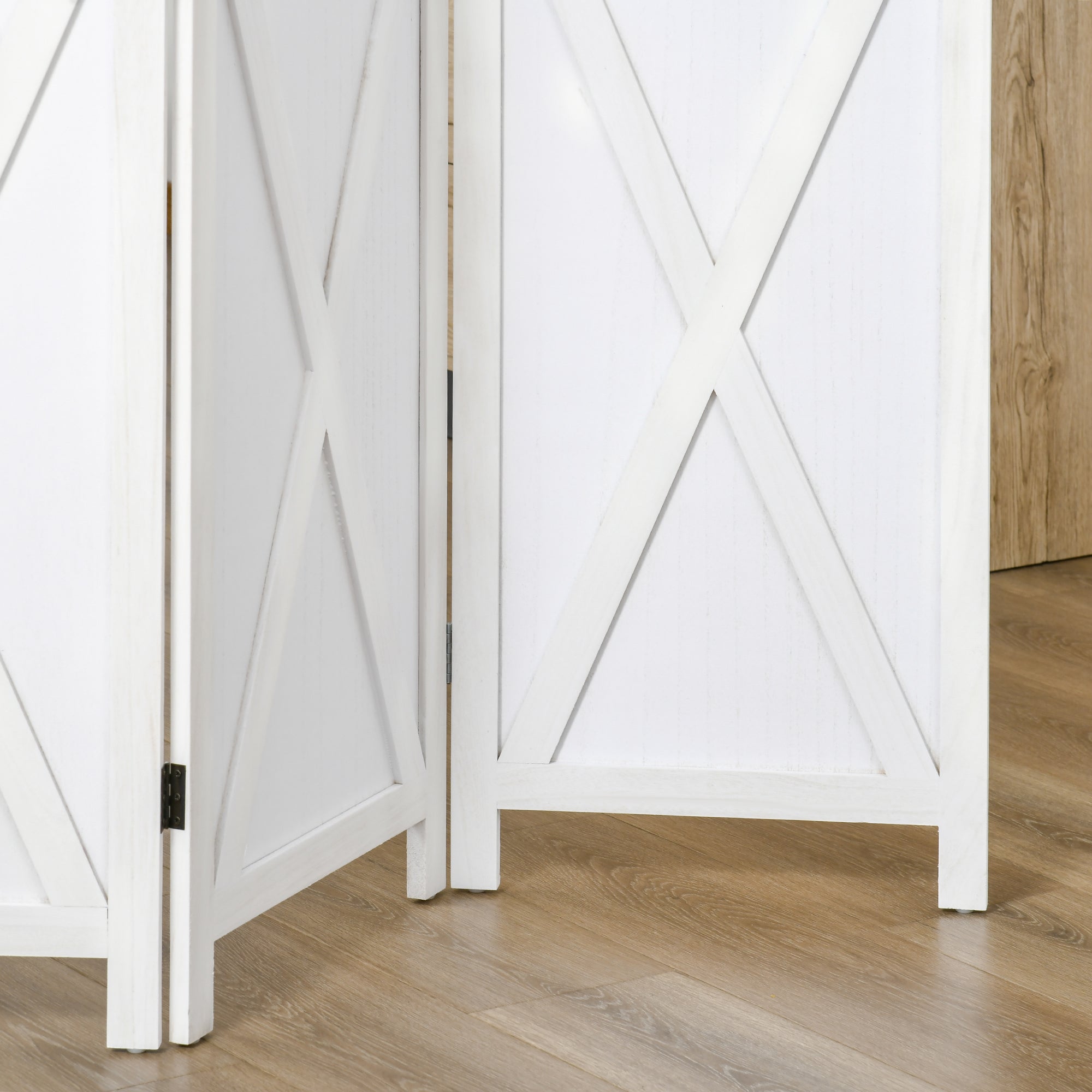 Biombo de 4 Painéis – 182x1.8x170 cm – Branco – Madeira Paulownia