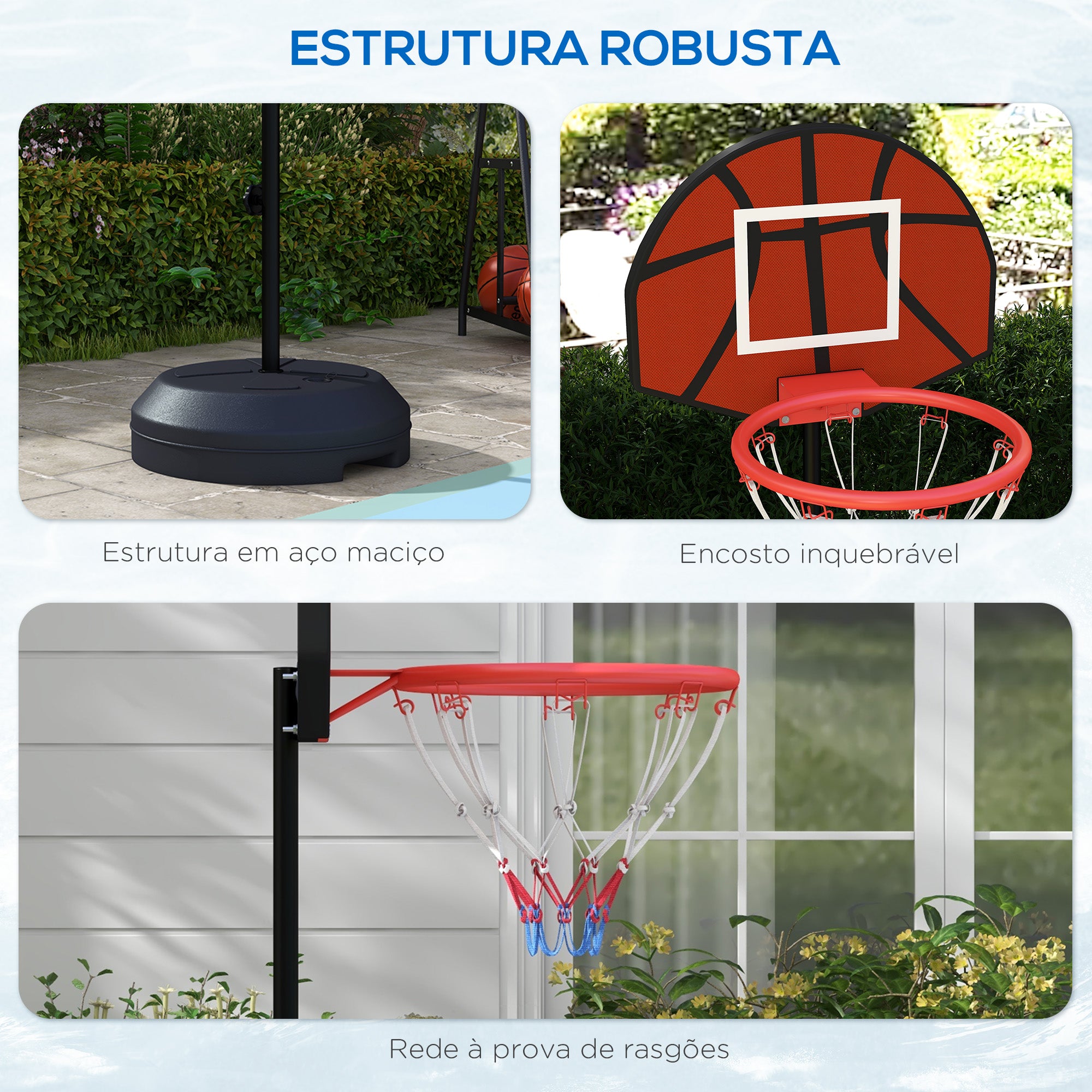 Tabela de Basquetebol com Altura Ajustável Ø38x129-179 cm Preto e Marrom