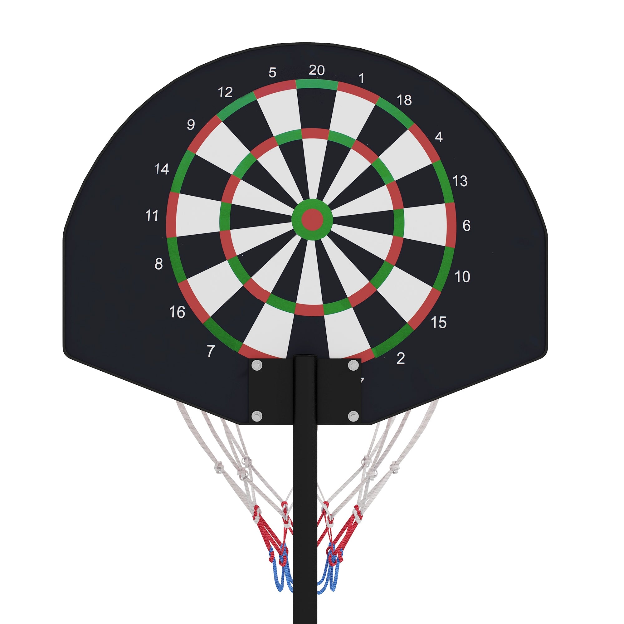 Tabela de Basquetebol com Altura Ajustável Ø38x129-179 cm Preto e Marrom