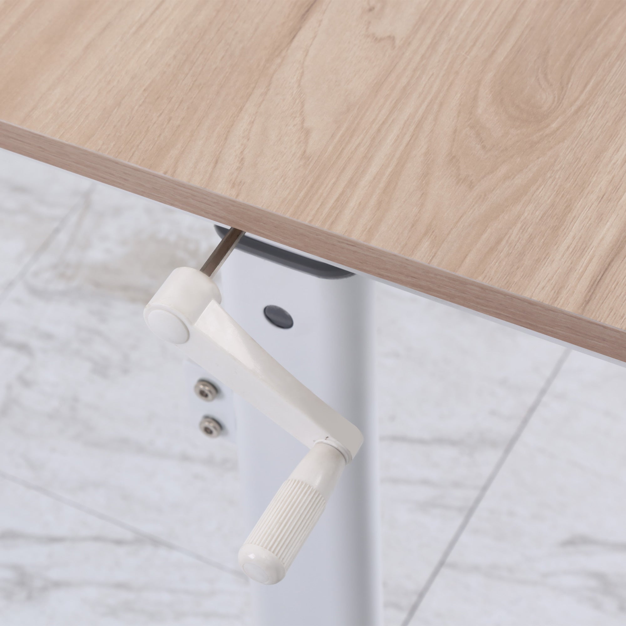 Secretária de Pé com Altura Ajustável – 120x60x117 cm – Branco – MDF e metal