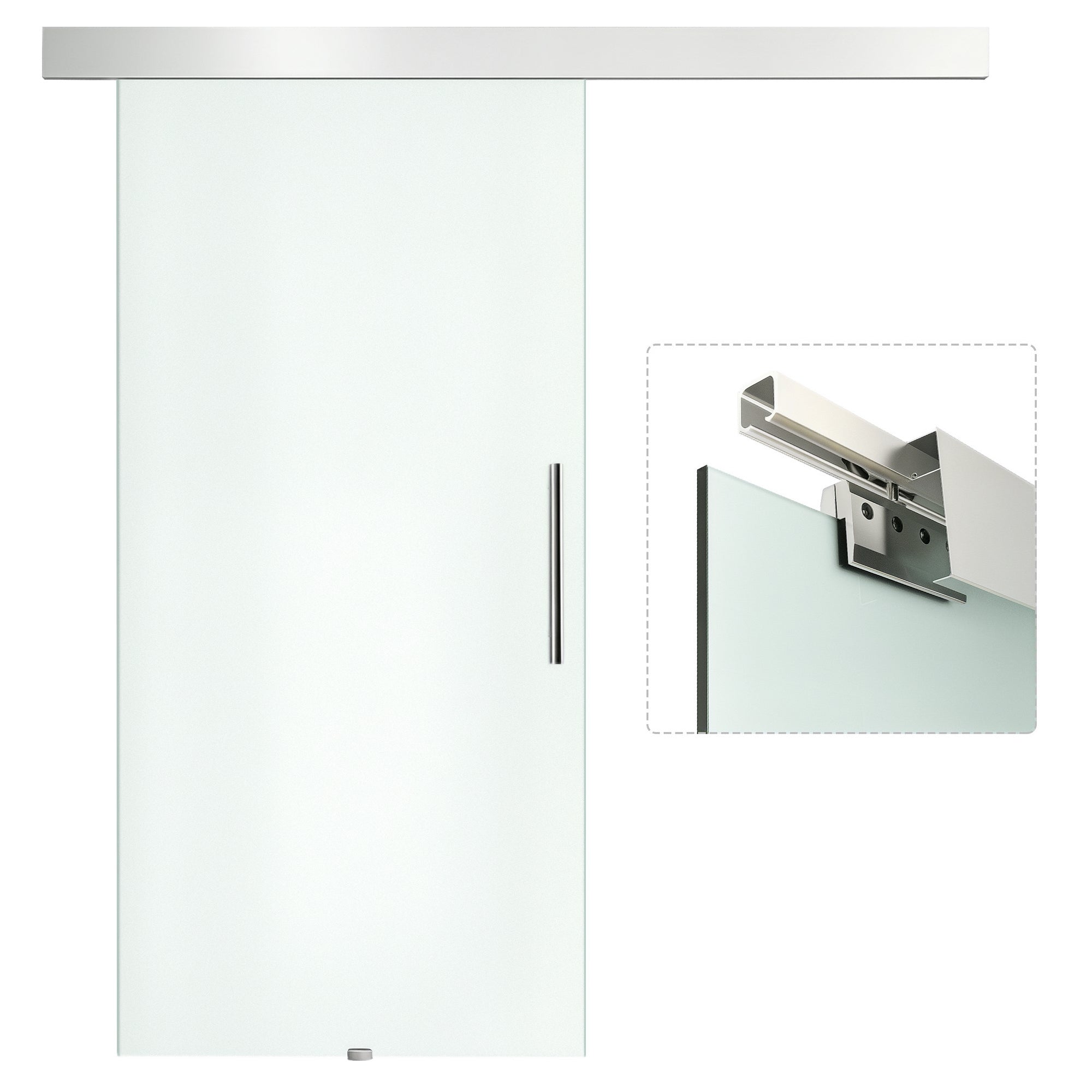 Porta de Correr de Vidro 102,5x205 cm - Cor Traslúcido