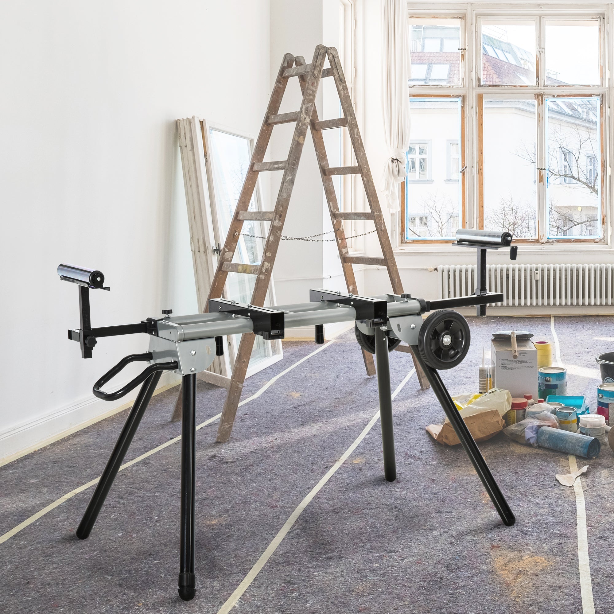 Suporte Universal para Serra de Esquadria Dobrável 245x73x96 cm Preto