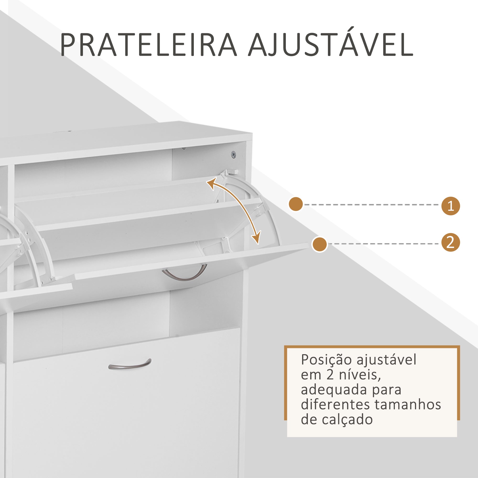 Sapateira Moderna – 120x24x81 cm – Branca – Melamina