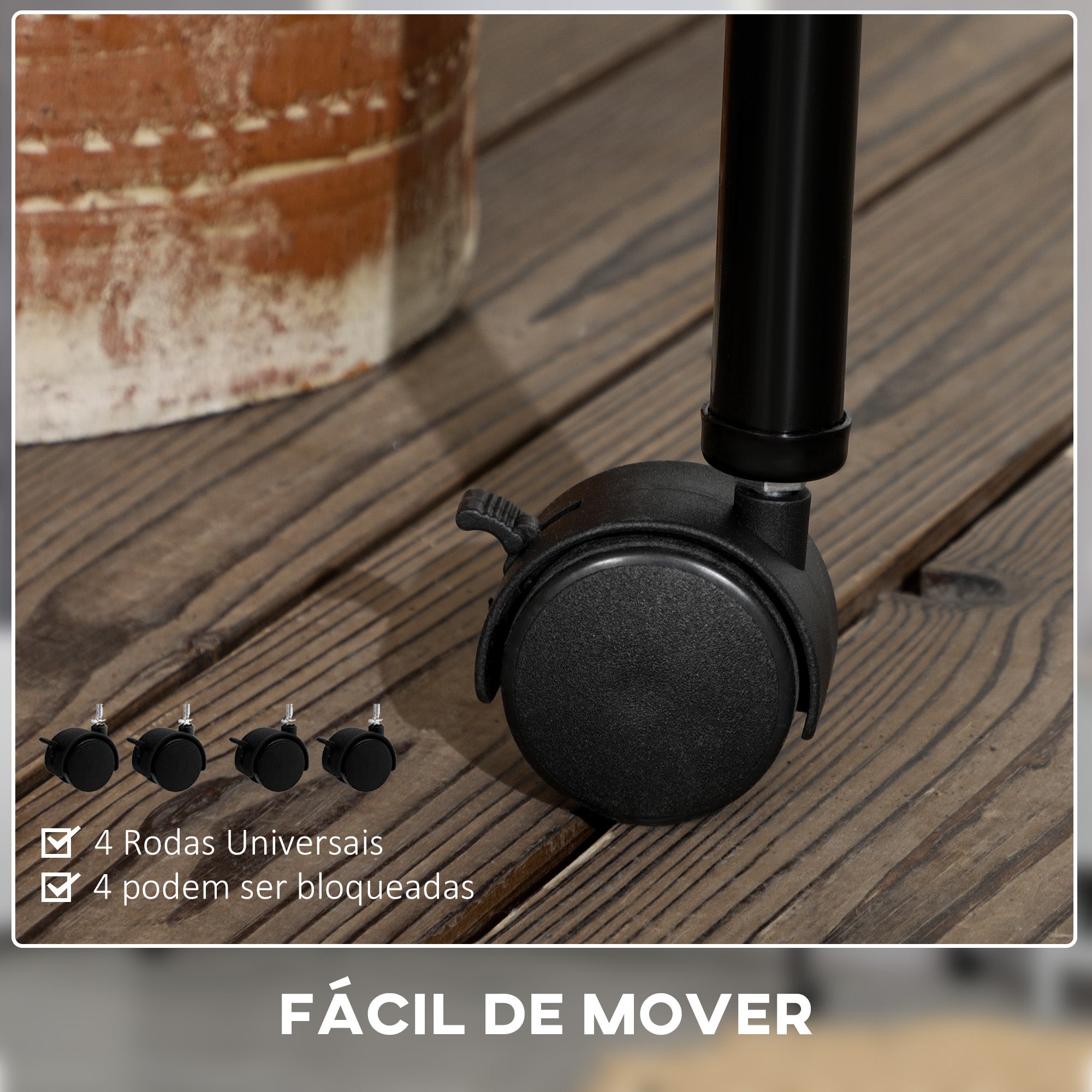 Organizador de Roupas com Rodas 150x60x170 cm - Cor Preto