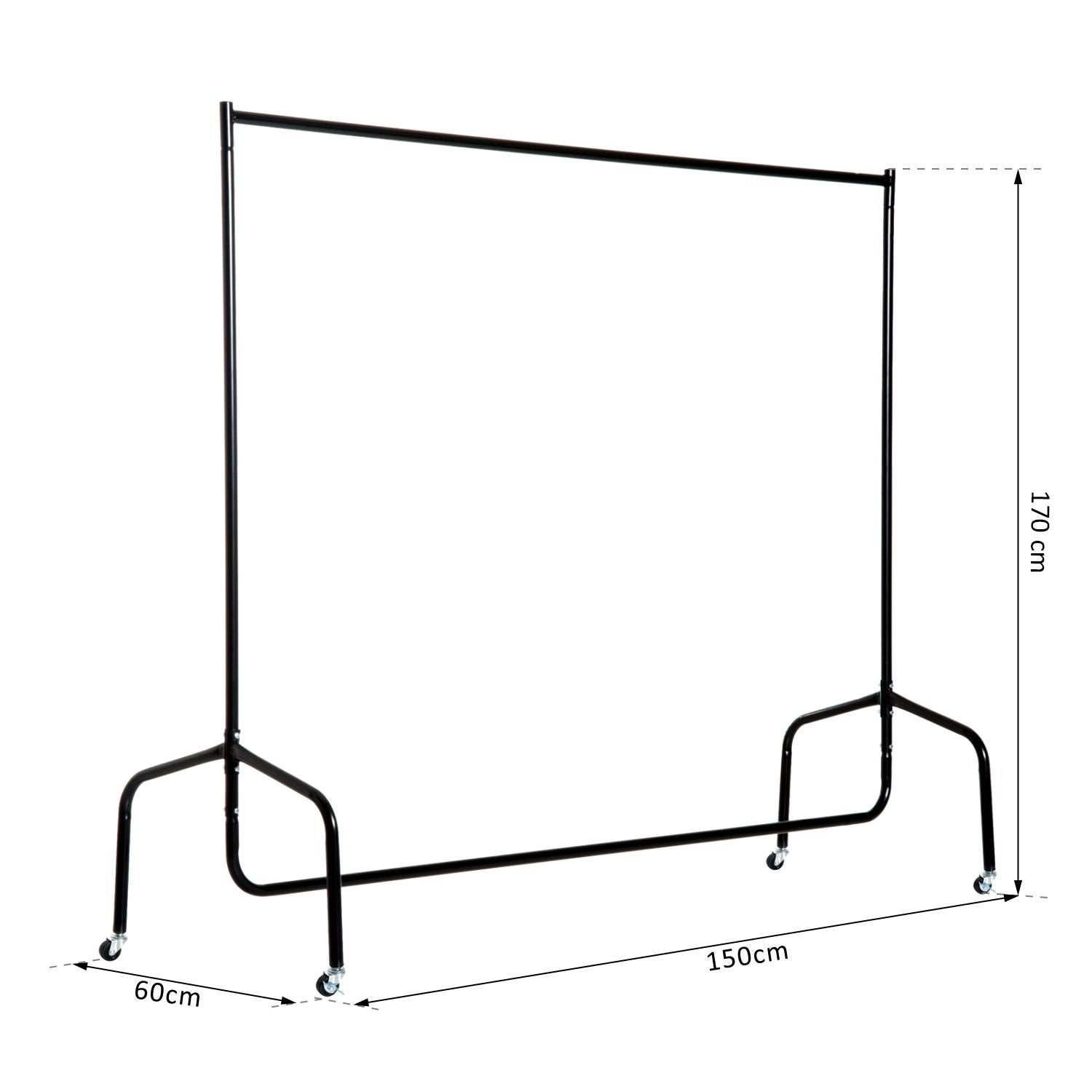 Organizador de Roupas com Rodas 150x60x170 cm - Cor Preto