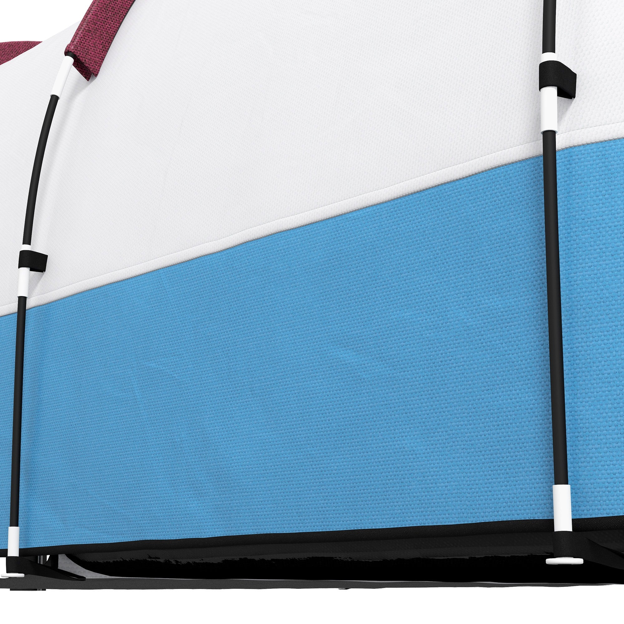 Tenda de Campismo Familiar 2-3 Pessoas 420x200x150 cm - Cinza Claro, Azul Claro e Vermelho