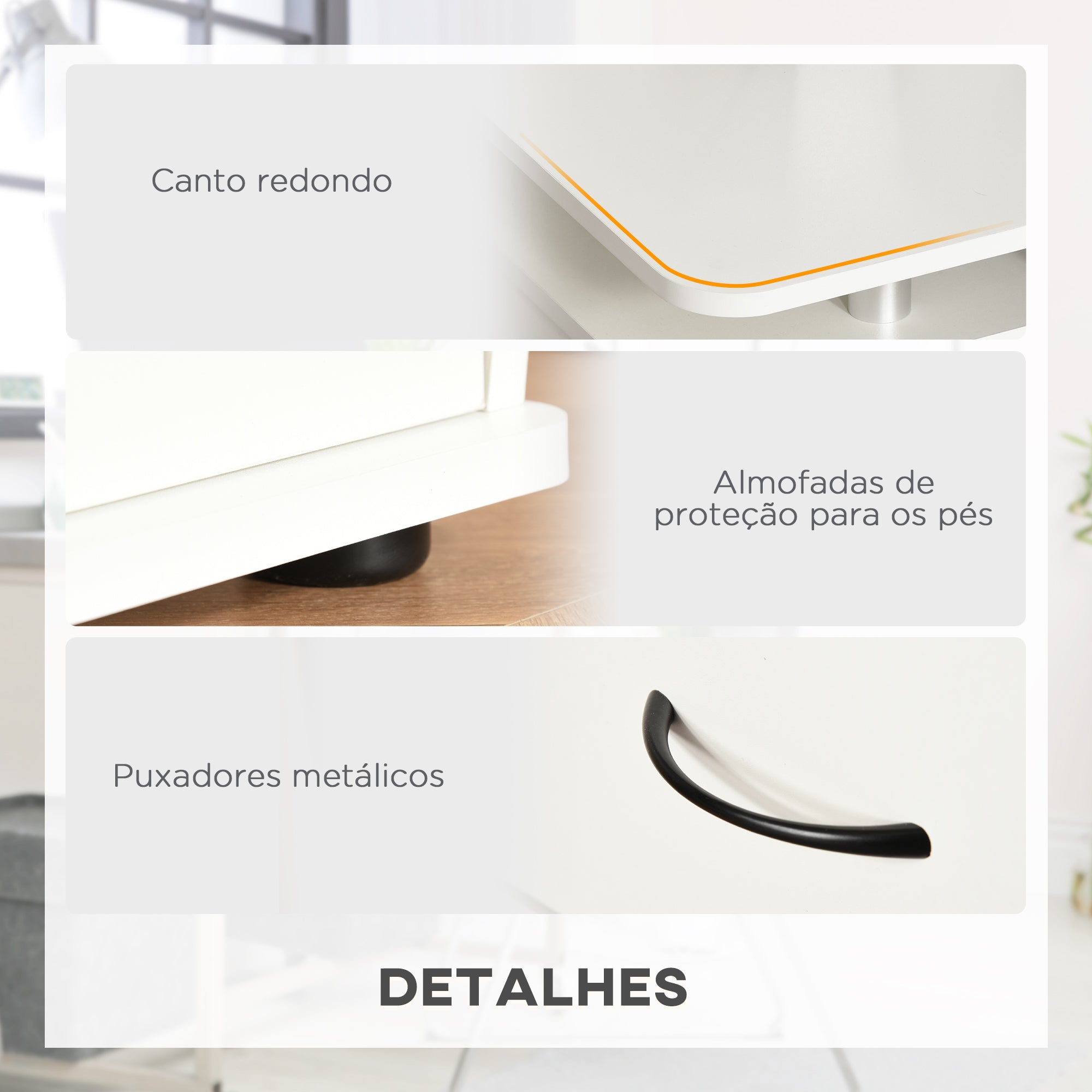 Mesa de Computador Compacta – 120x55x85 cm – Branco – Melamina