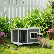Casa para Cães de Madeira – 85,5x62x60cm – Cinza