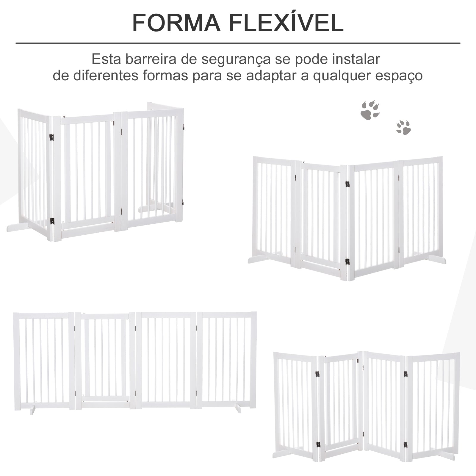 Barreira Dobrável para Animais de Estimação 220x36x91 cm - Branco