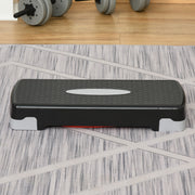 Step Aeróbico Plataforma Step Altura Ajustável 68x29x10-15cm Preto, Cinza e Vermelho