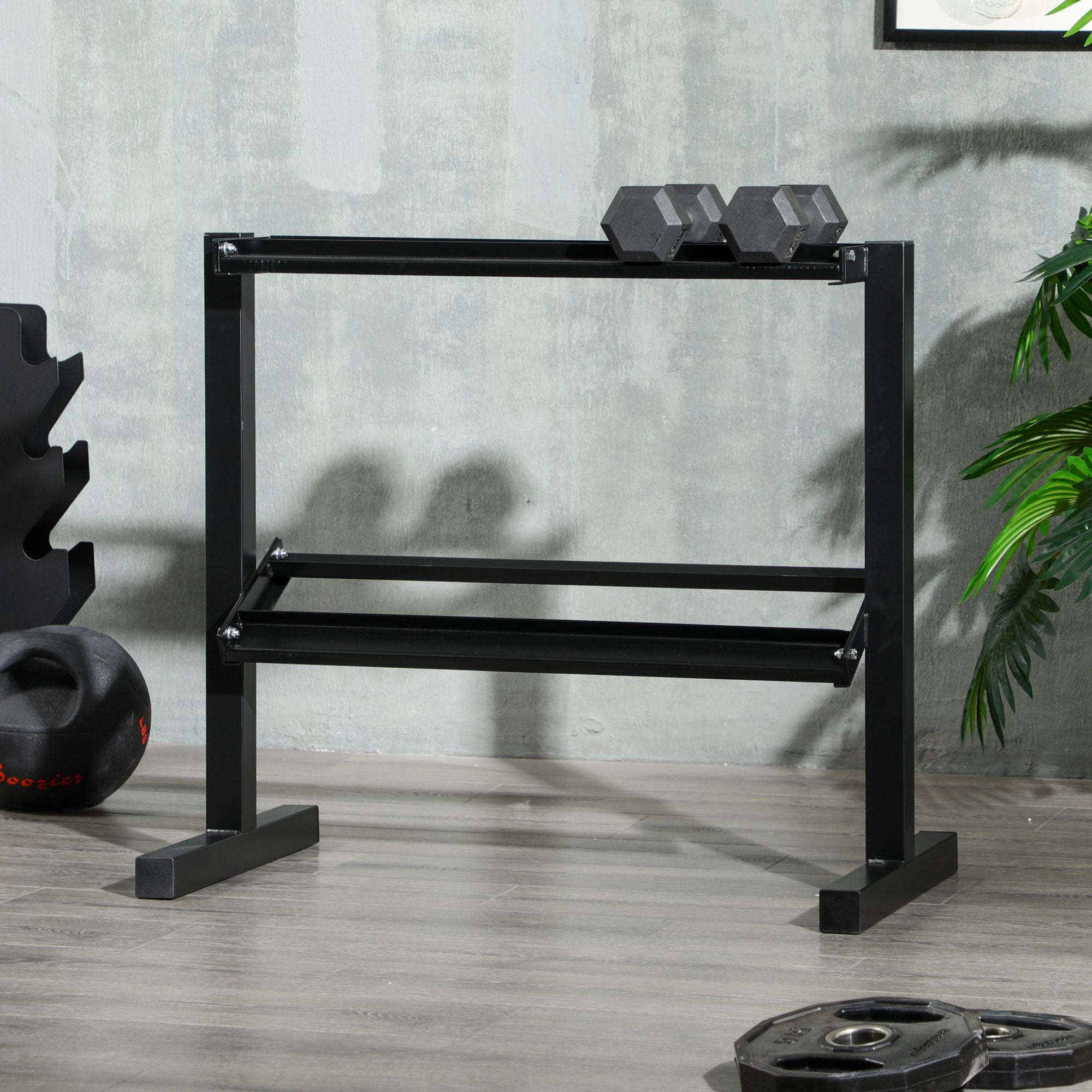 Suporte de Armazenamento para Halteres de Aço – 92,5x50,5x80,5 cm – Preto – Aço