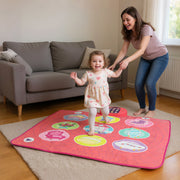 Tapete de Dança Eletrónica Infantil com 3 Modos de Jogo 9 Sons de Teclado 9 Canções para Crianças Maiores de 3 Anos 92 x 90 cm Rosa