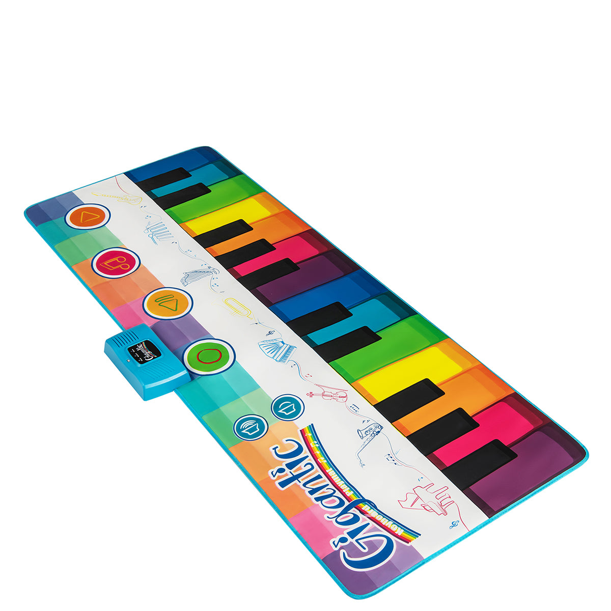 Tapete Musical de Teclado Dobrável com Base Antideslizante para Meninos e Meninas a Partir dos 3 Anos 181 x 73 cm Multicolor