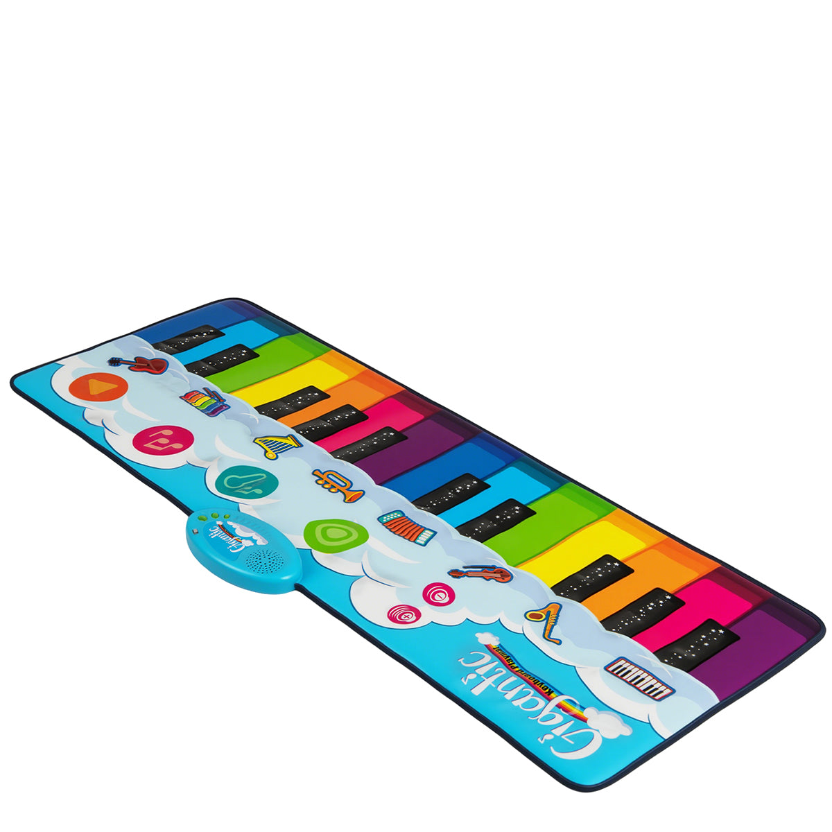 Tapete de Piano para Crianças com 8 Sons de Instrumentos e Teclas para Crianças Maiores de 3 Anos 120 x 47 cm Multicolor