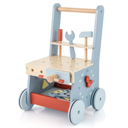 Andador de Madeira para Bebés – 30 x 30 x 47 cm – Azul
