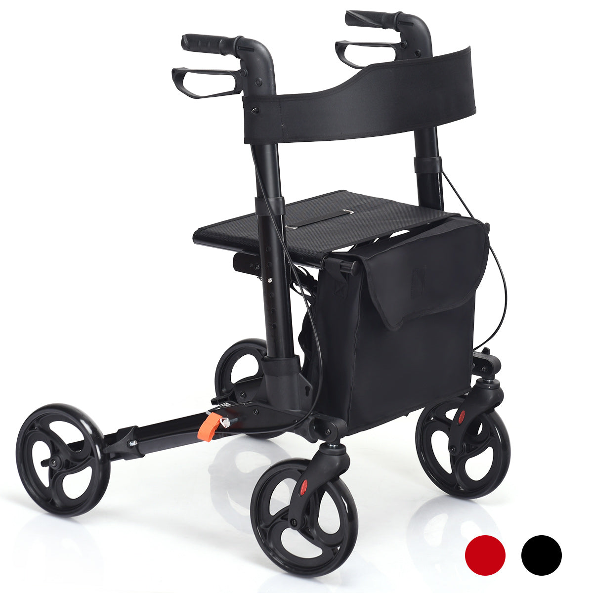 Andarilho Médico com Rodas – 4 Rodas – Preto – Alumínio