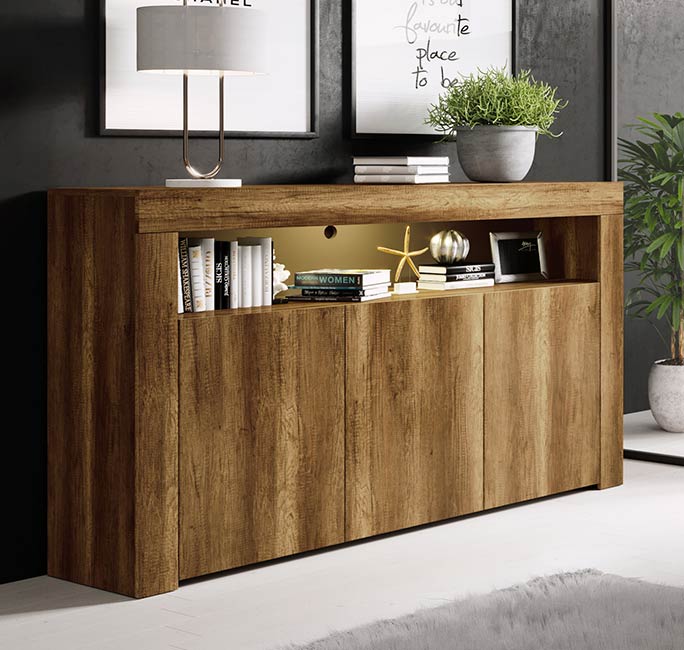 Aparador – 155 cm x 91,5 cm x 37 cm – Carvalho – Melamina mate