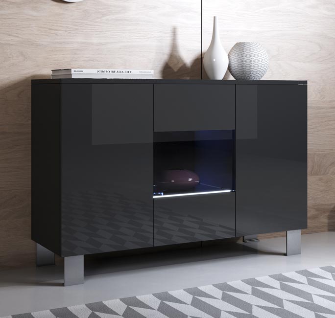 Aparador – 120x82cm – preto – melamina