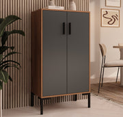 Aparador pequeno – 93,5 cm – Cinza – NogueiraÂmbar