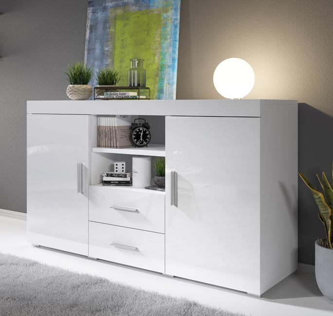 Aparador – 140 cm x 82 cm x 40 cm – Branco – Melamina