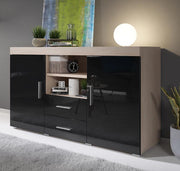 Aparador moderno – 140 cm x 82 cm x 40 cm – preto – melamina