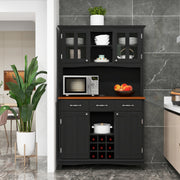 Armário de Cozinha – Porta Garrafas de Vinho – Preto – MDF