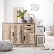 Aparador de Cozinha – 110 x 40 x 78 cm – Cinzento – MDF