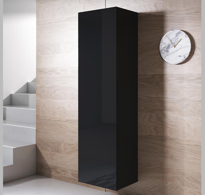 Armário Pendurado – 40x165cm – Preto – Melamina