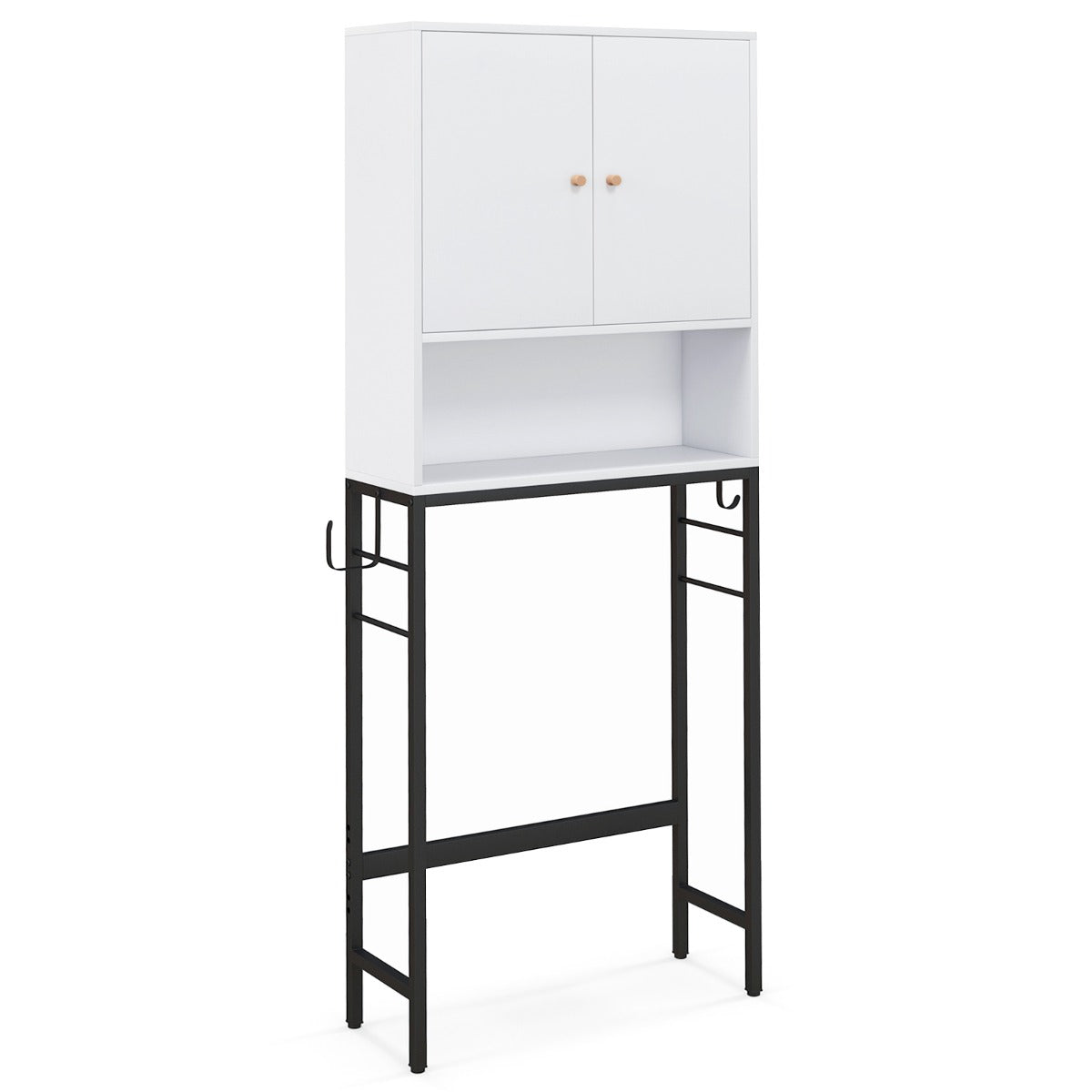 Armário de Armazenamento sobre Sanita – 23 x 63 x 165,5 cm – Branco – Metal
