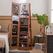 Armário de Jóias Giratório 360° – 54,5 x 161 cm – Castanho