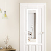 Armário de Jóias com Espelho LED de 12 Luzes Organizador de Jóias Montado na Parede Caixa de Jóias Branca 37 x 8,5 x 120 cm