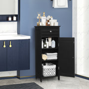 Armário de Casa de Banho – 35,6 x 30,5 x 88 cm – Preto – MDF