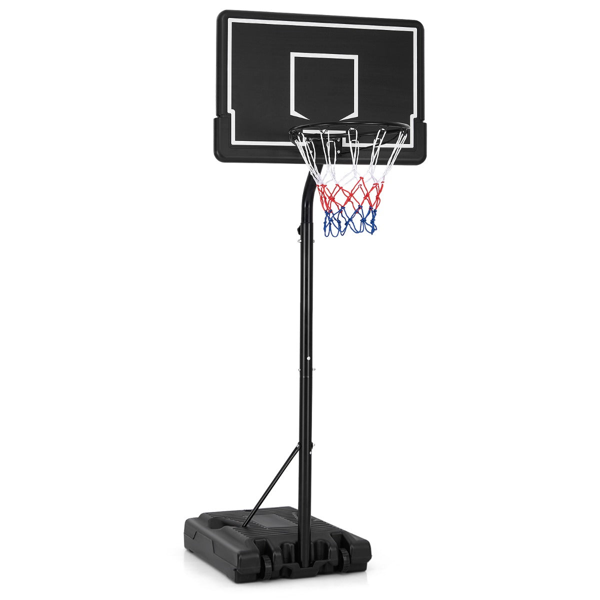 Aro de Basquetebol Portátil Ajustável – 2,1-2,6 m – Preto – PC