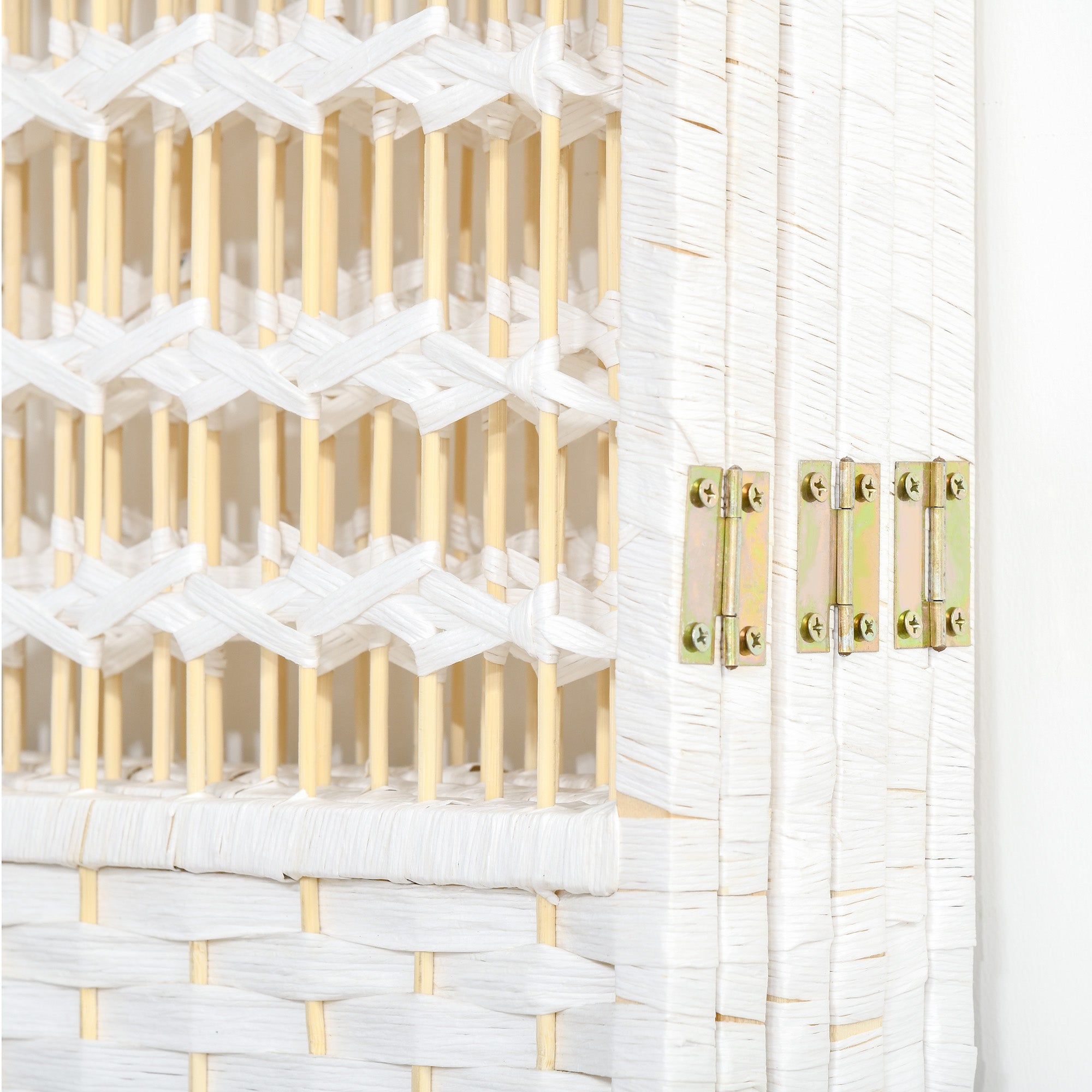 Biombo de 6 Painéis Branco 242x170cm - Separador de Ambientes Elegante