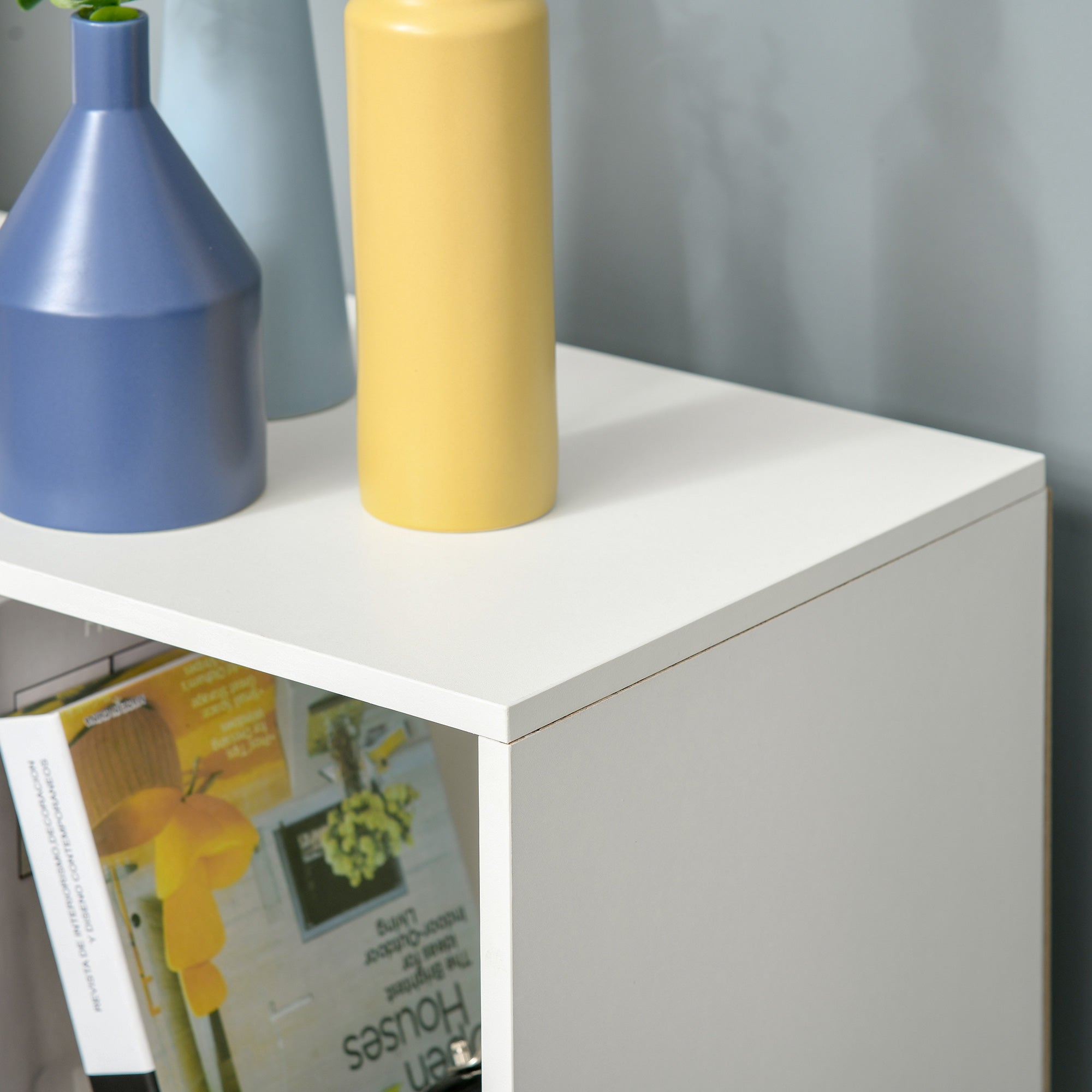 Estante de Madeira 3 Níveis 9 Compartimentos 91,5x29,5x91,5 cm Branco