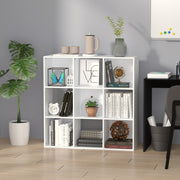 Estante de Madeira 3 Níveis 9 Compartimentos 91,5x29,5x91,5 cm Branco