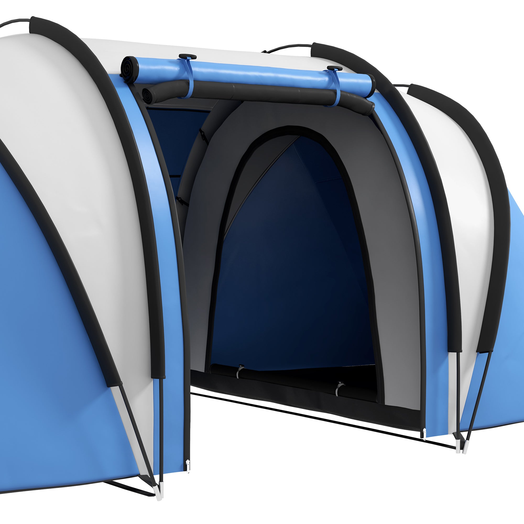 Tenda de Campismo Familiar Azul 450x220x180 cm para 4-5 Pessoas