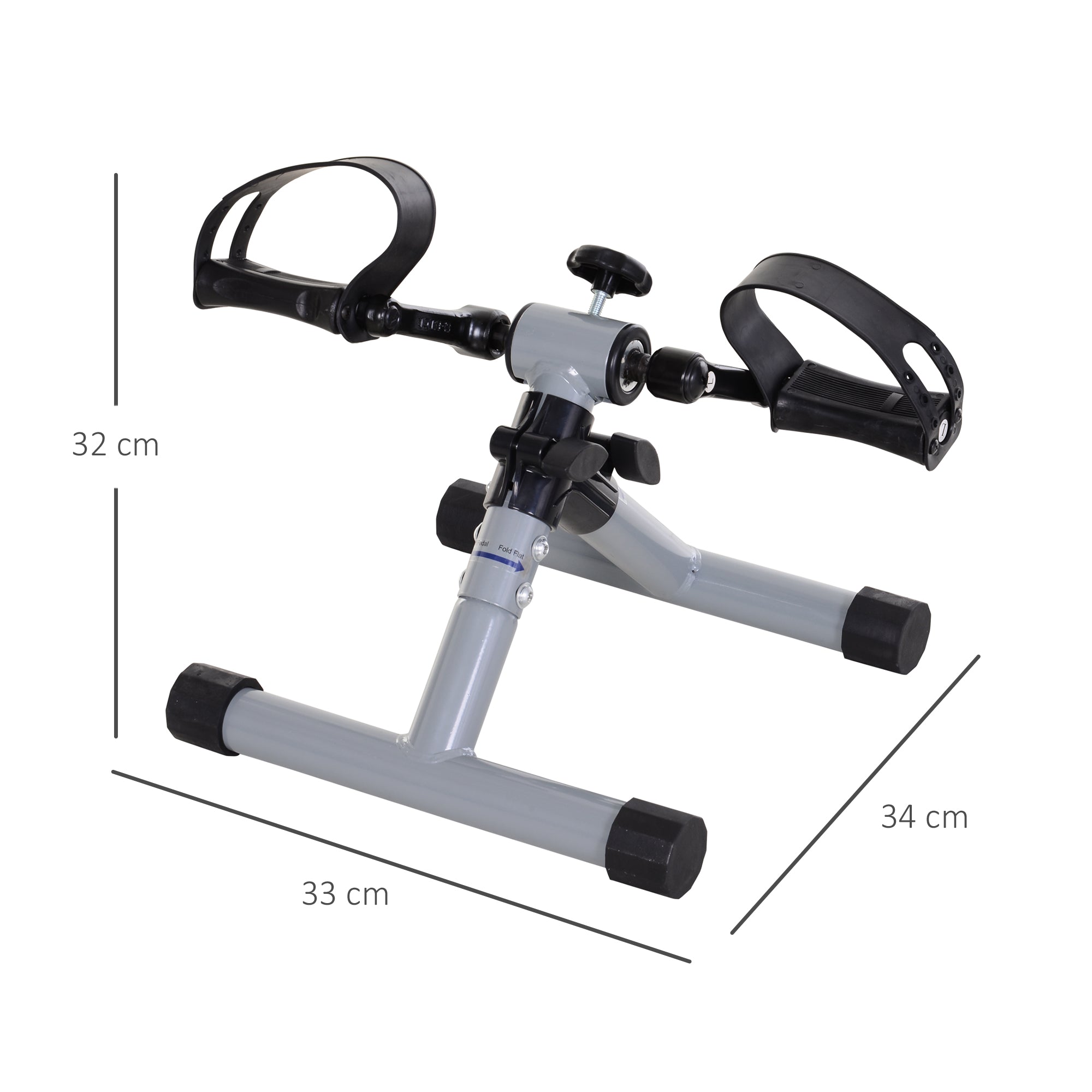 Mini bicicleta ergométrica dobrável 33x34x32 cm - Cinza